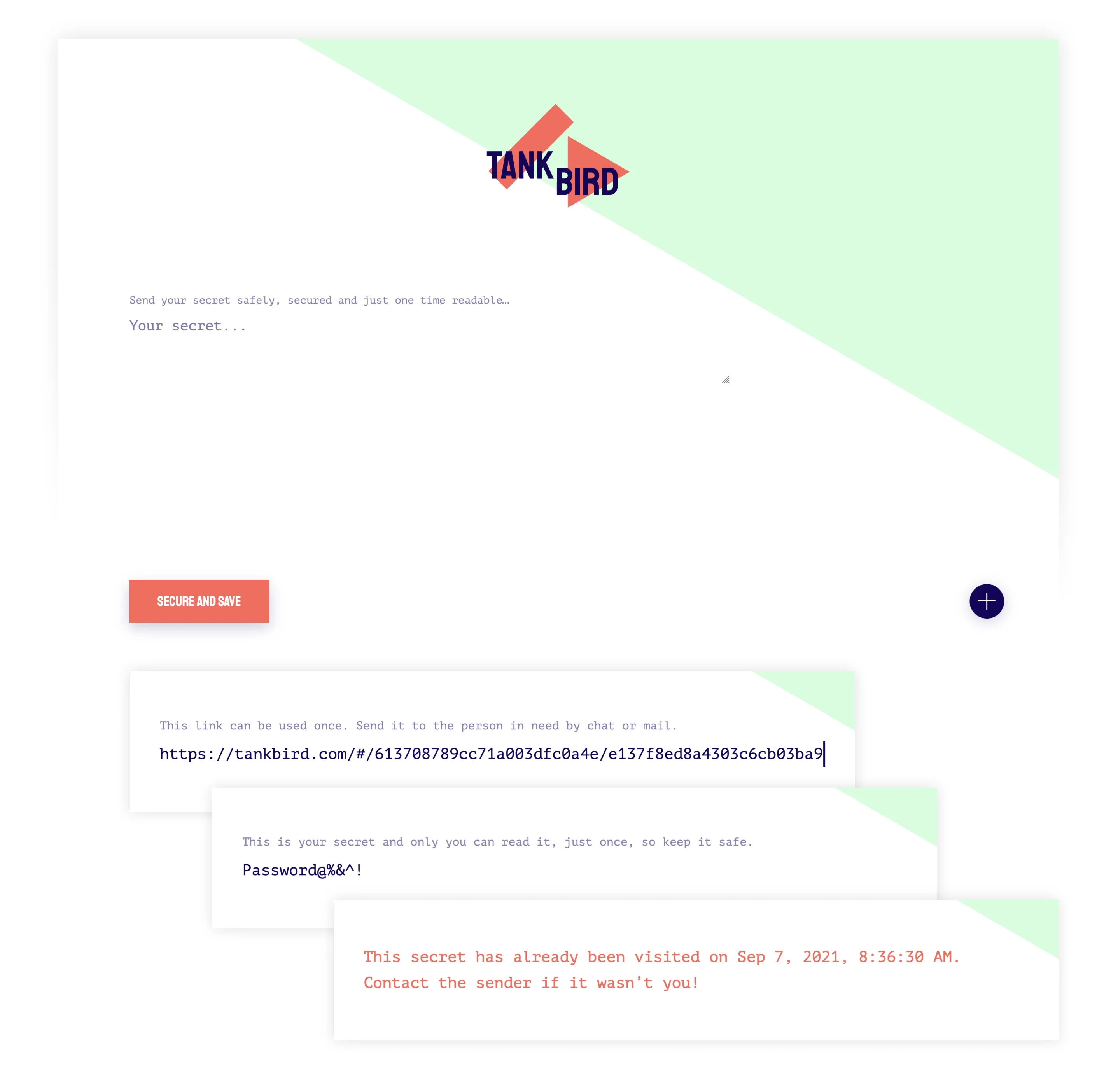 TankBird, app for secure messages